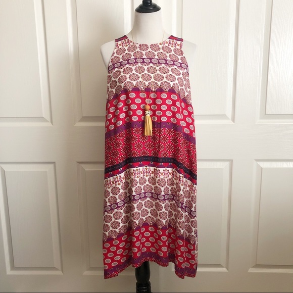 Sam and Jess Dresses & Skirts - NWOT Sleeveless Red Print Midi Swing Dress